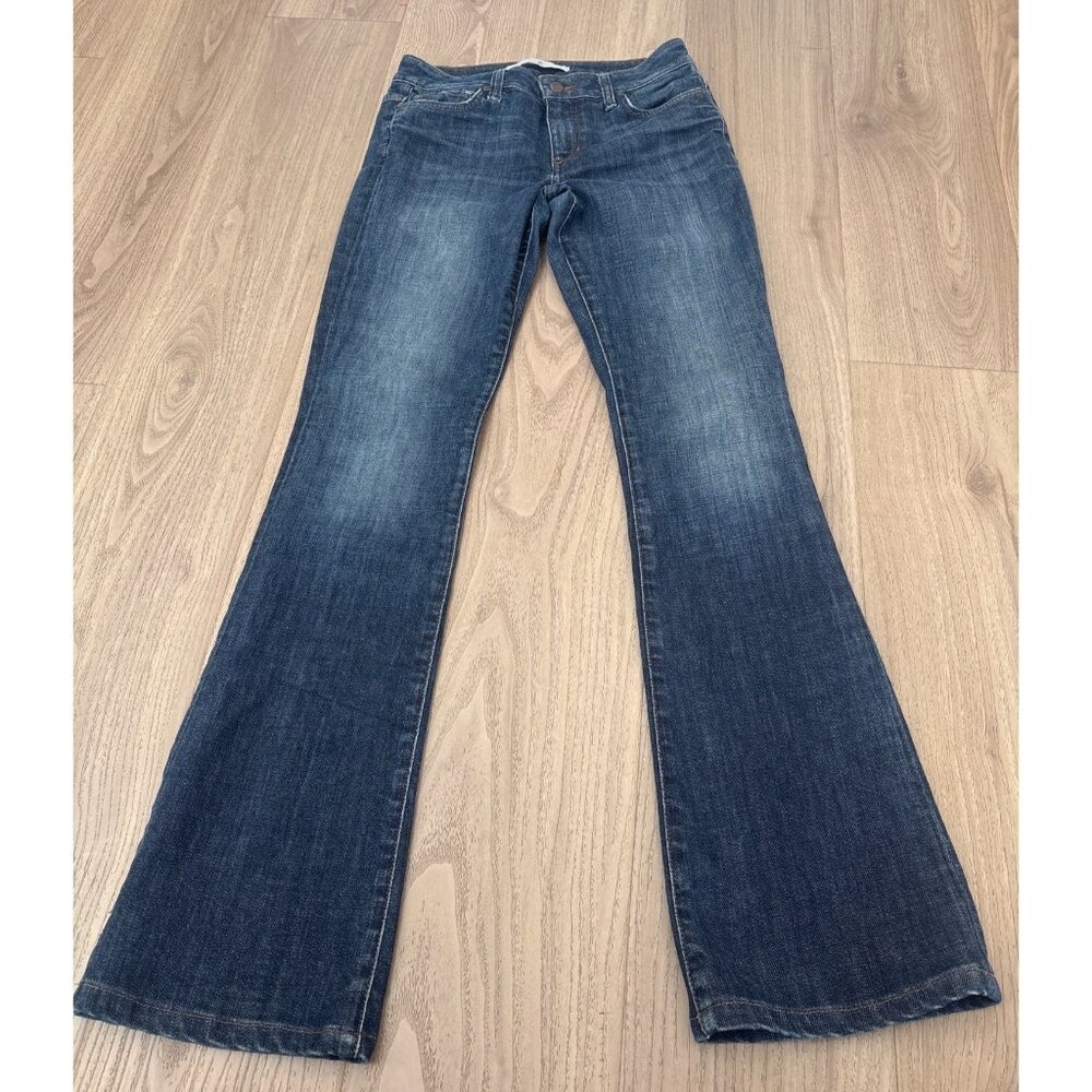 Joes Jeans Womens Flared Blue Denim Jeans Size 28 Mid Waist Stretch Button & Zip
